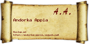 Andorka Appia névjegykártya